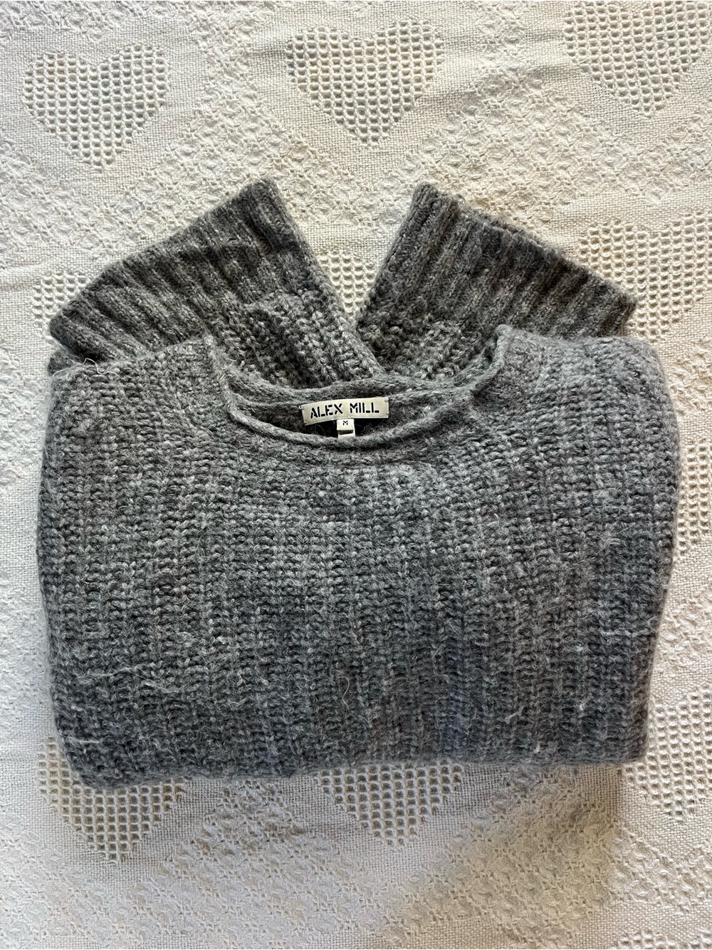 Alex Mill Gray Knit Wool and Alpaca Crew Sweater